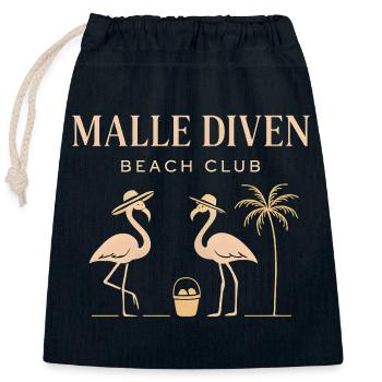 Malle Diven Beach Club Flamingo Mallorca Party  - Verschließbarer Geschenkbeutel aus Baumwolle (25x30cm) - Navy - Vorne