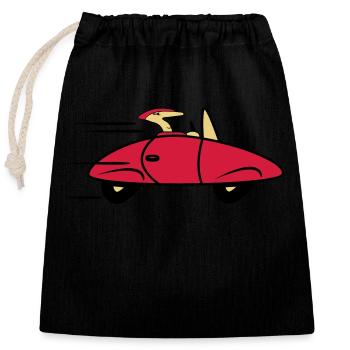 Auto Sportwagen schnell Wagen - Verschließbarer Geschenkbeutel aus Baumwolle (25x30cm) - Schwarz - Vorne