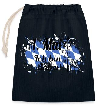 1. Mai - Ich bin dabei! - Verschließbarer Geschenkbeutel aus Baumwolle (25x30cm) - Navy - Vorne