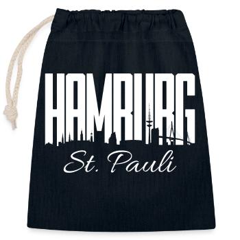 HAMBURG ST. PAULI - Closable cotton gift bag (25x30cm) - navy - Front