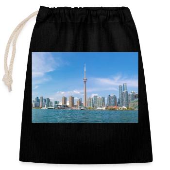 Ontario Toronto Skyline Panoramic View Canada - Verschließbarer Geschenkbeutel aus Baumwolle (25x30cm) - Schwarz - Vorne
