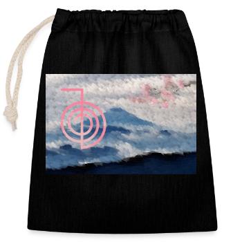 cho ku rei mit fuji und kirschblüten - Closable cotton gift bag (25x30cm) - black - Front