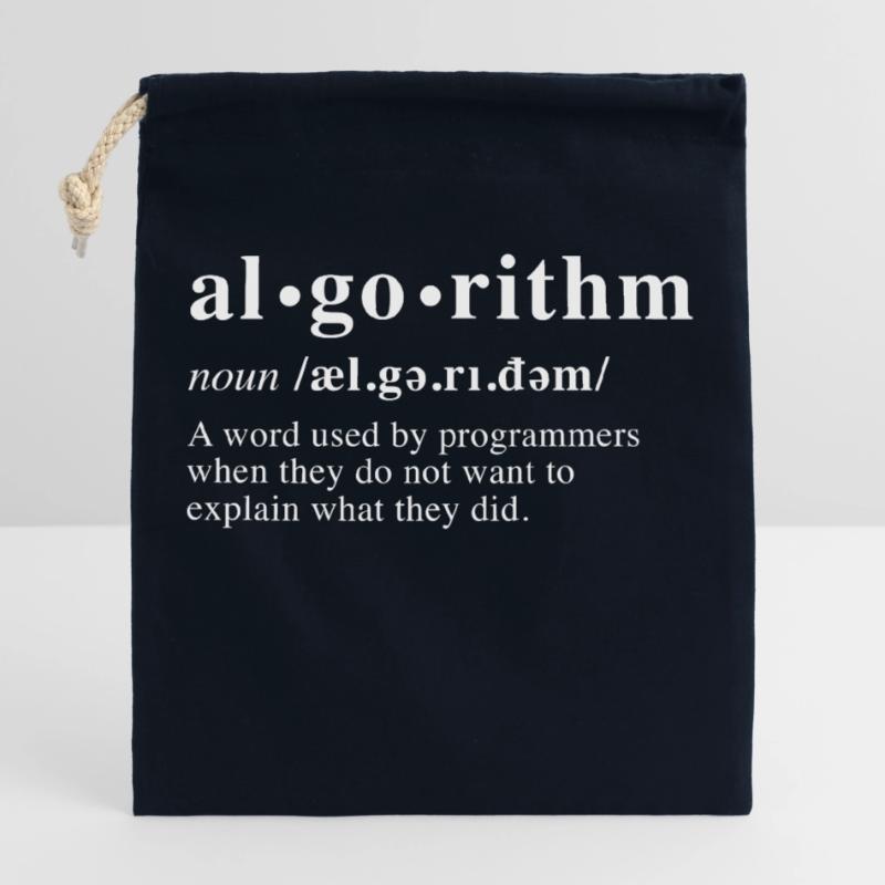 Algorithm Dictionary Closable cotton gift bag (25x30cm)