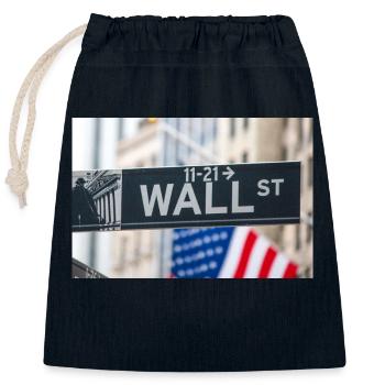 Wall Street street sign New York USA - Closable cotton gift bag (25x30cm) - navy - Front