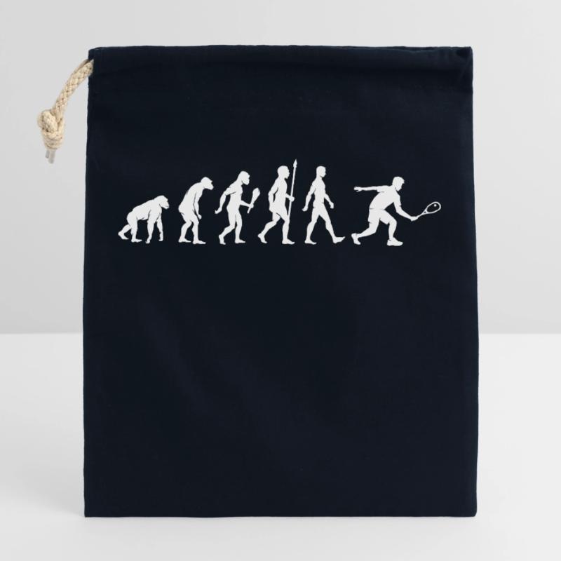 Squash Evolution Squash Squash Joueur Idée cadeau Sac cadeau en coton avec cordon (25 x 30 cm)