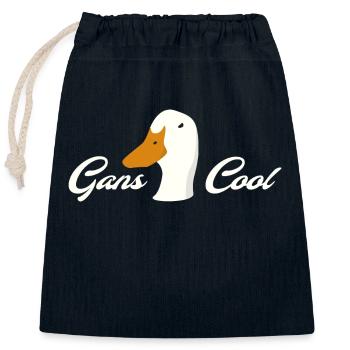 Gans cool Spruch Tierspruch Wortspiel - Verschließbarer Geschenkbeutel aus Baumwolle (25x30cm) - Navy - Vorne