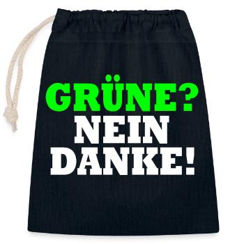Grüne Nein Danke - Verschließbarer Geschenkbeutel aus Baumwolle (25x30cm) - Navy - Vorne