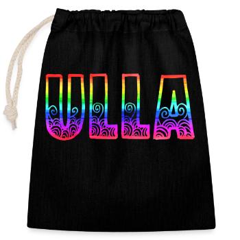 ulla rs regenbogen - Verschließbarer Geschenkbeutel aus Baumwolle (25x30cm) - Schwarz - Vorne