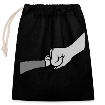 Cat Brofist Fist Pump - Closable cotton gift bag (25x30cm) - black - Front