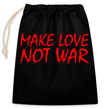Make love not war - Closable cotton gift bag (25x30cm) - black - Front