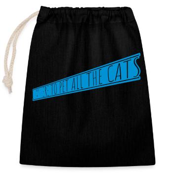 Animaux de compagnie tous les chats - Sac cadeau en coton avec cordon (25 x 30 cm) - noir - Devant