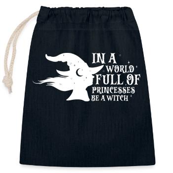Halloween Hexe Spruch - Verschließbarer Geschenkbeutel aus Baumwolle (25x30cm) - Navy - Vorne
