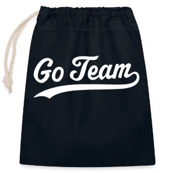 Go team - Closable cotton gift bag (25x30cm) - navy - Front