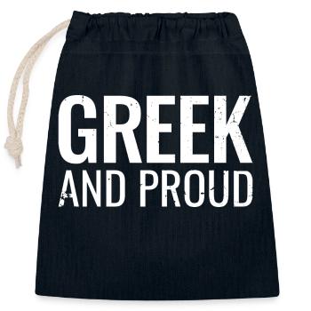 Grec et fière Grèce Grec Grec - Sac cadeau en coton avec cordon (25 x 30 cm) - bleu marine - Devant