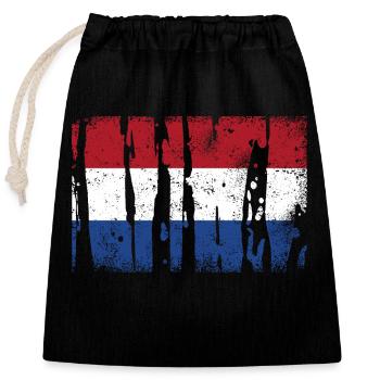 Pays-Bas Vintage - Sac cadeau en coton avec cordon (25 x 30 cm) - noir - Devant