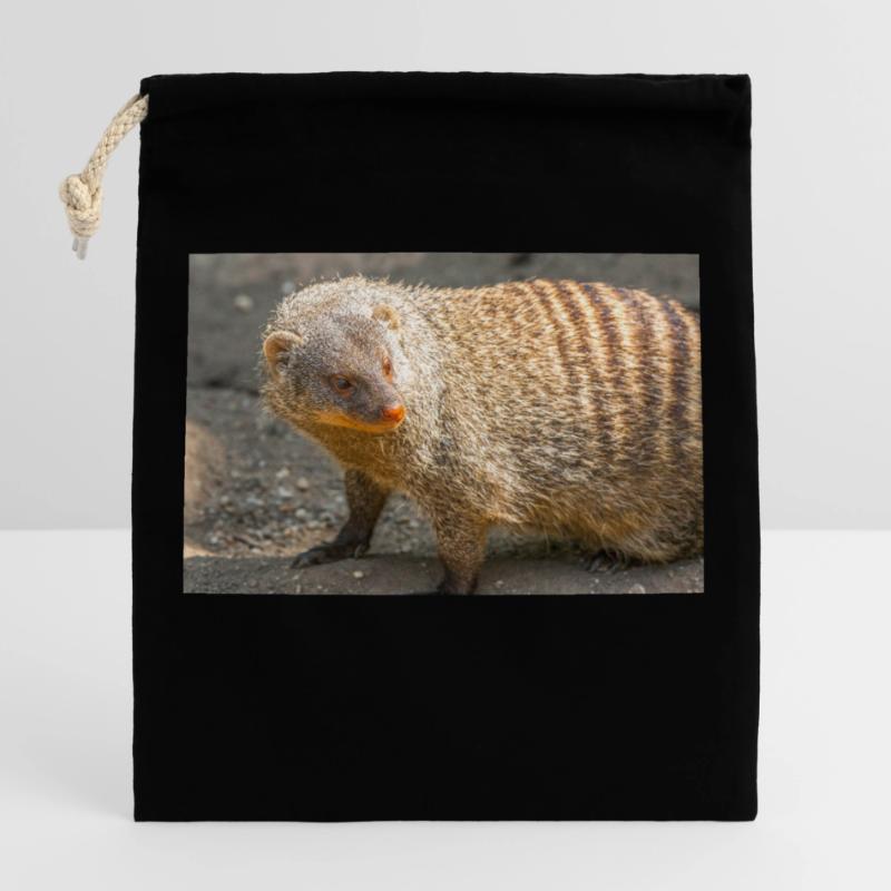 Gebänderte Manguste oder Zebramanguste Verschließbarer Geschenkbeutel aus Baumwolle (25x30cm)