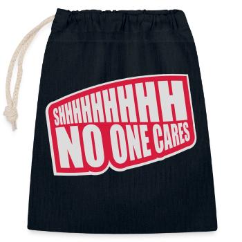 shhh no one cares - Closable cotton gift bag (25x30cm) - navy - Front