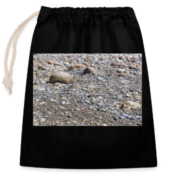 galets de plage - Sac cadeau en coton avec cordon (25 x 30 cm) - noir - Devant