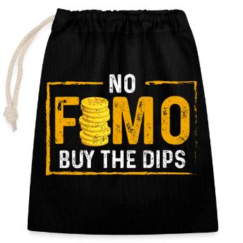 no fomo, Buy the dip - Verschließbarer Geschenkbeutel aus Baumwolle (25x30cm) - Schwarz - Vorne