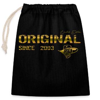 Original since 2003 - Closable cotton gift bag (25x30cm) - black - Front