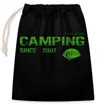 Camping 2007 Geschenk - Verschließbarer Geschenkbeutel aus Baumwolle (25x30cm) - Schwarz - Vorne