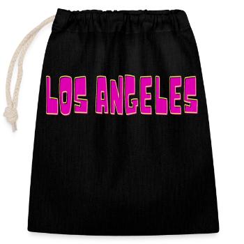 Los Angeles - Verschließbarer Geschenkbeutel aus Baumwolle (25x30cm) - Schwarz - Vorne