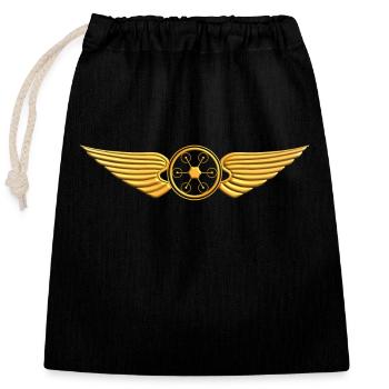 Pilote de drone Drohne - Sac cadeau en coton avec cordon (25 x 30 cm) - noir - Devant