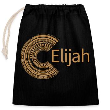 For Elijah - Closable cotton gift bag (25x30cm) - black - Front