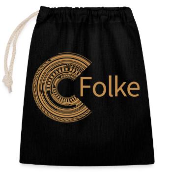 For Folke - Closable cotton gift bag (25x30cm) - black - Front