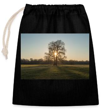 Between the two - Closable cotton gift bag (25x30cm) - black - Front