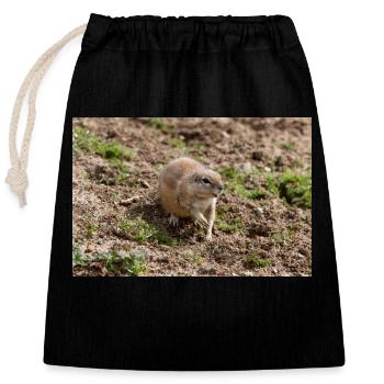 African ground squirrels Borstenhörnchen Xerus - Closable cotton gift bag (25x30cm) - black - Front