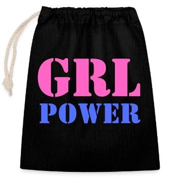 Le pouvoir des filles - Sac cadeau en coton avec cordon (25 x 30 cm) - noir - Devant
