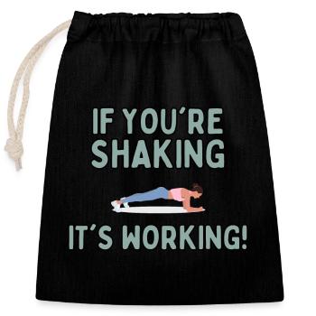 Funny Planking Pilates Fitness Workout Lover - Closable cotton gift bag (25x30cm) - black - Front