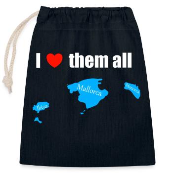 I love them all - Balearen - Verschließbarer Geschenkbeutel aus Baumwolle (25x30cm) - Navy - Vorne