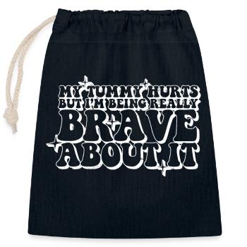 Tummy Ache Survivor My Tummy Hurts Funny Lactose - Closable cotton gift bag (25x30cm) - navy - Front