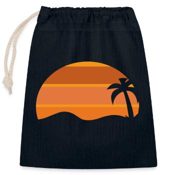 design rétro - Sac cadeau en coton avec cordon (25 x 30 cm) - bleu marine - Devant