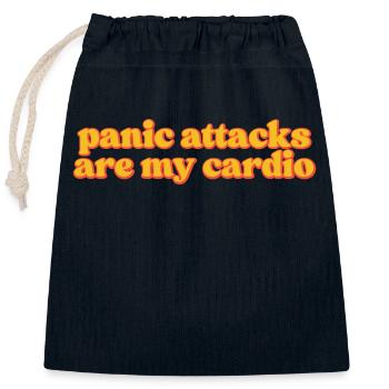 Panikattacken sind mein Herz-Kreislauf-Syndrom. Komisch - Verschließbarer Geschenkbeutel aus Baumwolle (25x30cm) - Navy - Vorne