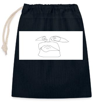 Godo - Sac cadeau en coton avec cordon (25 x 30 cm) - bleu marine - Devant