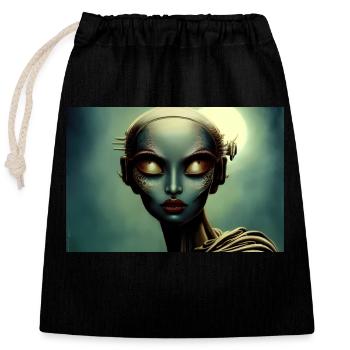 Venus - Closable cotton gift bag (25x30cm) - black - Front