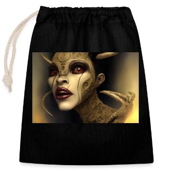 Femme Démon - Sac cadeau en coton avec cordon (25 x 30 cm) - noir - Devant