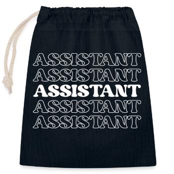 Assistent Assistent Helfer Unterstützer - Verschließbarer Geschenkbeutel aus Baumwolle (25x30cm) - Navy - Vorne