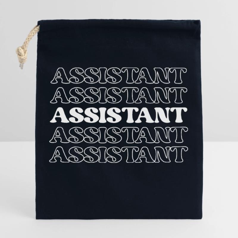 Assistante Assistante Assistante Aide Supportrice Sac cadeau en coton avec cordon (25 x 30 cm)