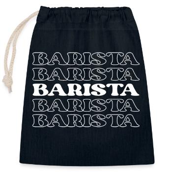 Barista Barista Coffee Artist Espresso Maker - Closable cotton gift bag (25x30cm) - navy - Front