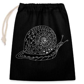 Snail - Closable cotton gift bag (25x30cm) - black - Front