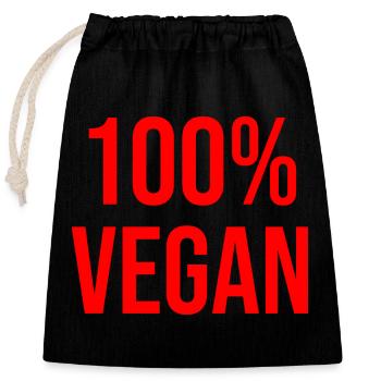 100 % Vegan - Verschließbarer Geschenkbeutel aus Baumwolle (25x30cm) - Schwarz - Vorne