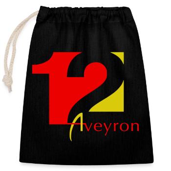 Aveyron - Closable cotton gift bag (25x30cm) - black - Front