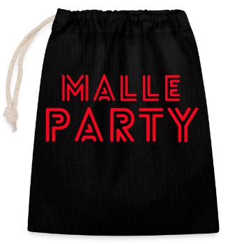 Malle Party, Mallorca, Malle, Party, Bierkönig - Verschließbarer Geschenkbeutel aus Baumwolle (25x30cm) - Schwarz - Vorne