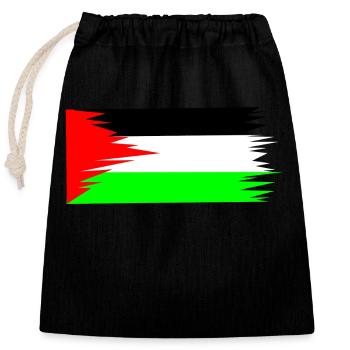 Palestine Flag - Verschließbarer Geschenkbeutel aus Baumwolle (25x30cm) - Schwarz - Vorne