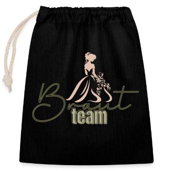 Équipe Bride - Sac cadeau en coton avec cordon (25 x 30 cm) - noir - Devant