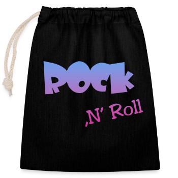 Rock n Roll - Verschließbarer Geschenkbeutel aus Baumwolle (25x30cm) - Schwarz - Vorne